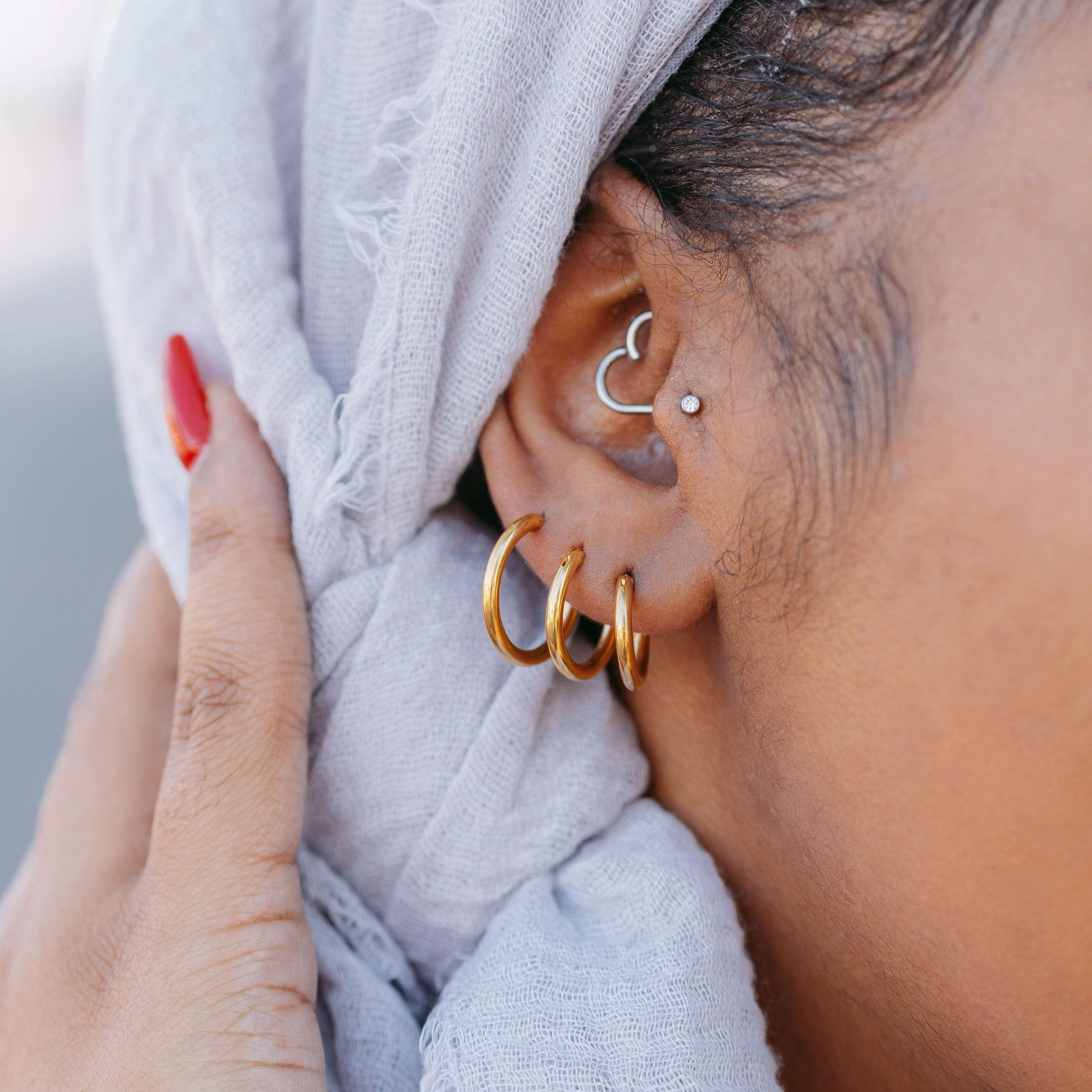 Mini Hoop Earrings Set - 14K Gold Plated Small Hoops for Women - Dainty Everyday Jewelry for Casual & Office Wear