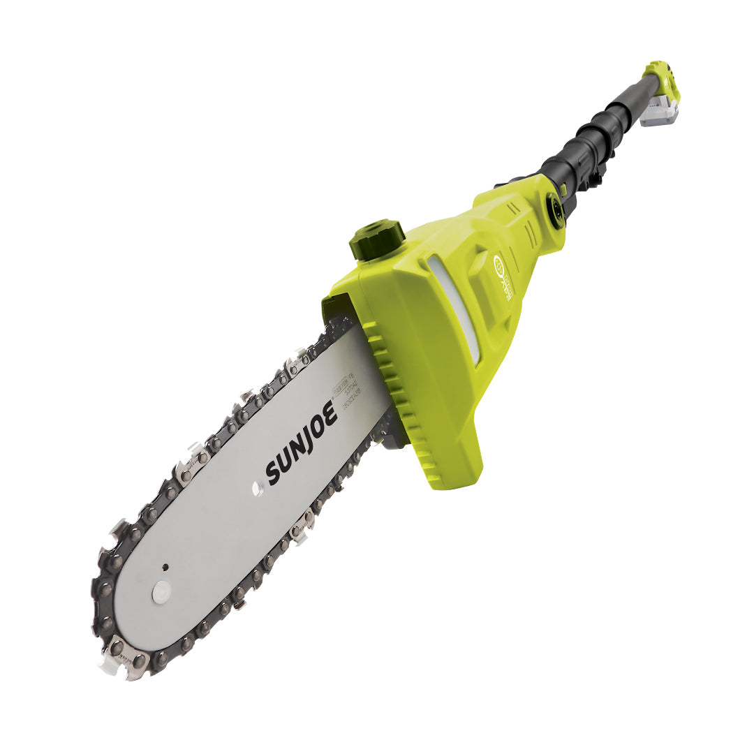 Sun Joe 24V IONMAX Cordless Chainsaw Bundle with 10-Inch Chainsaw, 8-Inch Pole Saw & Sharpener - Lightweight Lithium-Ion Battery Powered for Tree Trimming, Branch Cutting & Yard Maintenance