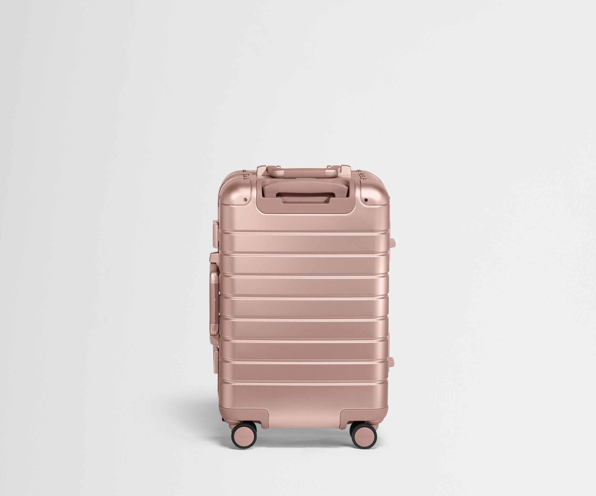 Premium Rose Gold Aluminum Carry-On Luggage - Lightweight & Durable Suitcase for Business Travel & Weekend Getaways