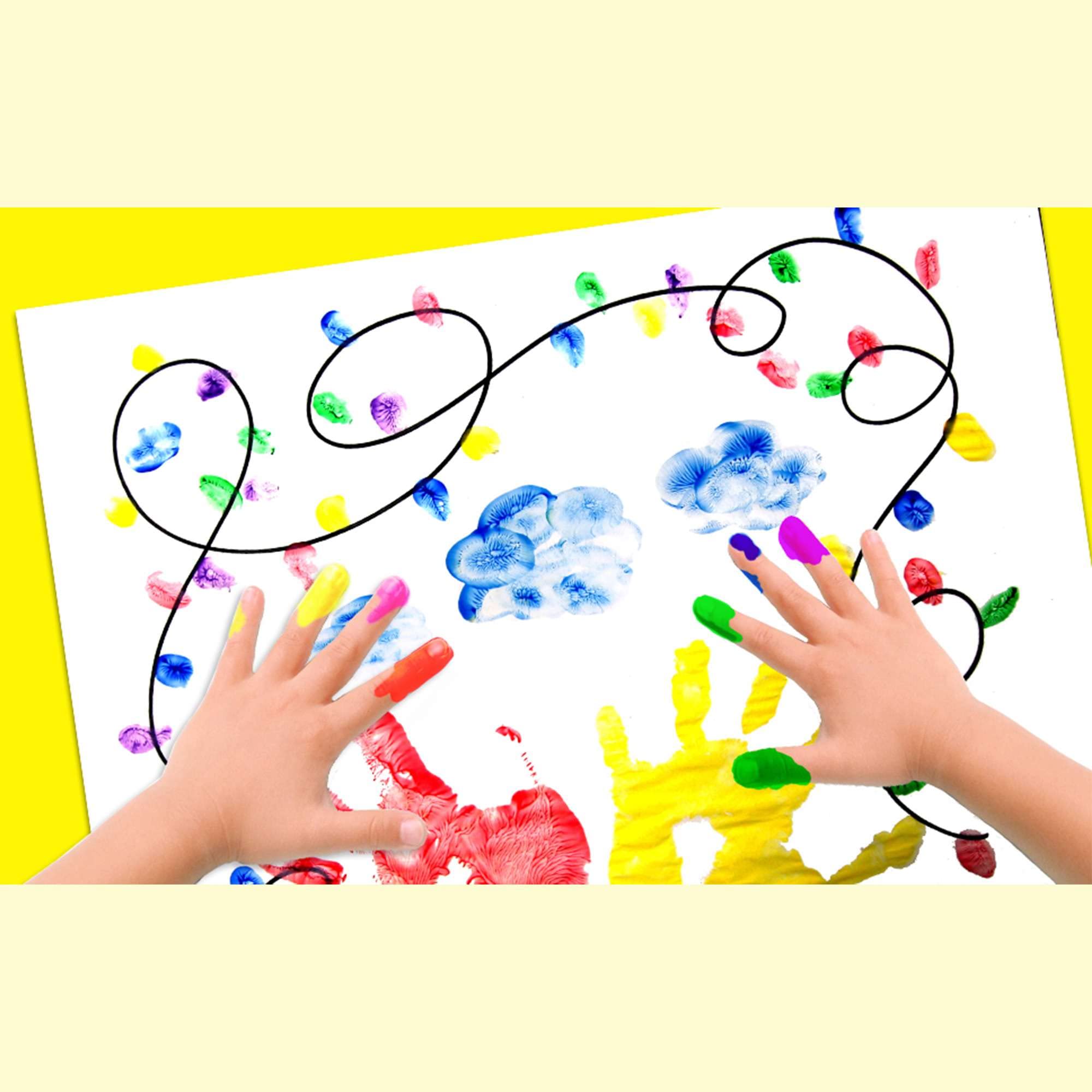 BAZIC Non-Toxic Finger Paint Set for Kids - 160ml (4/Pack, 72-Packs) | Safe Washable Art Supplies for DIY Crafts, Classroom & Home Activities | Ages 3+ | Perfect for Preschool Art Projects, Birthday Parties & Creative Play