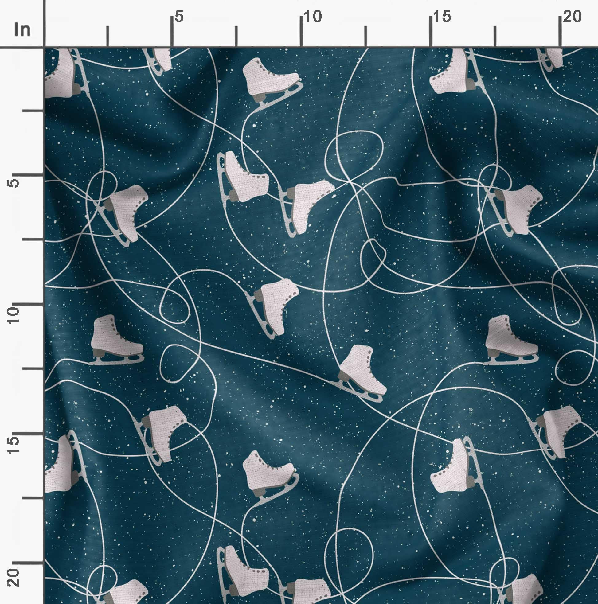 Soimoi Blue Georgette Viscose Fabric by The Yard - 42 Inch Wide Printed Textile for Ice Skating Costumes, Winter Fashion & Travel Accessories - Perfect for Dresses, Scarves & DIY Craft Projects