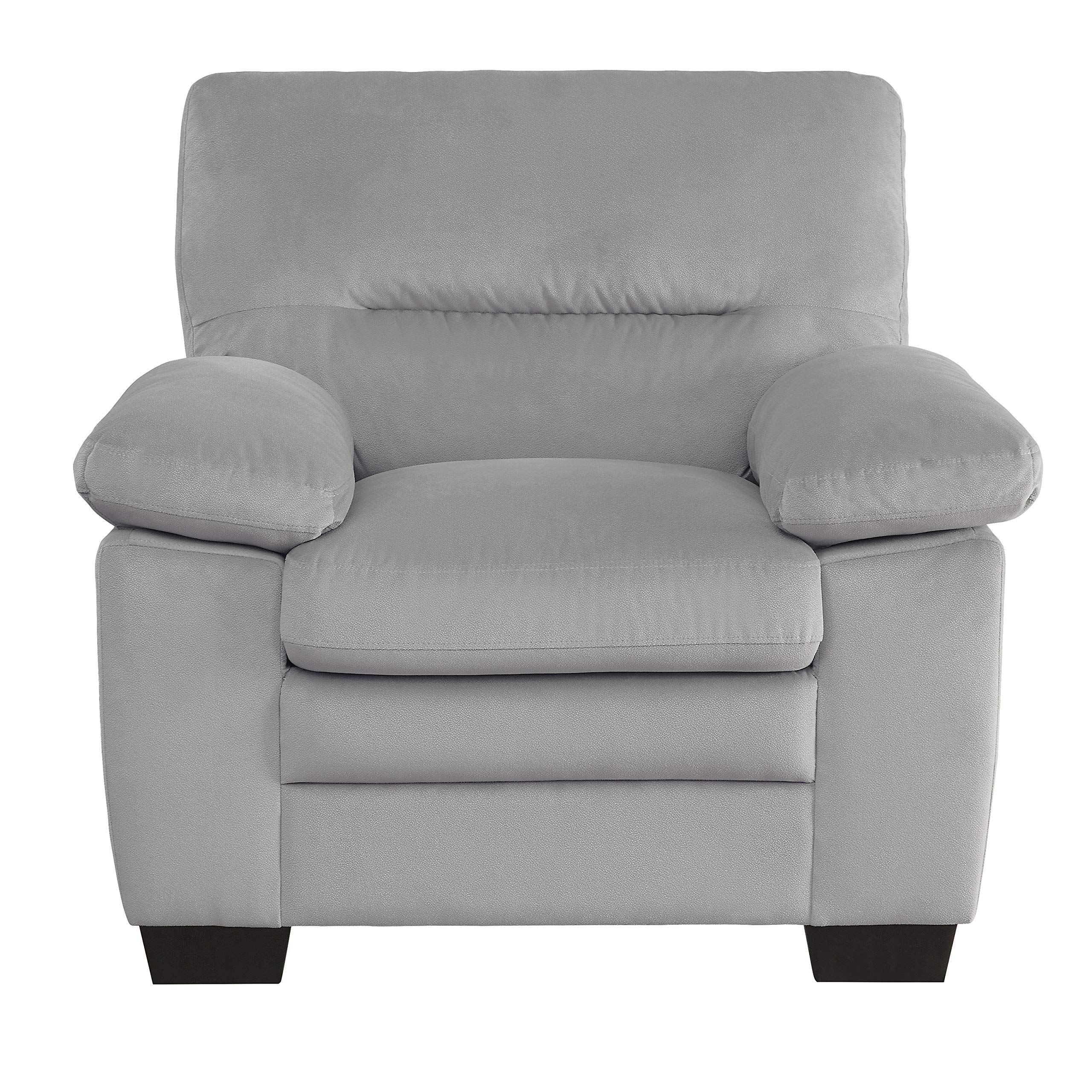 Lexicon Single Sofa Chair - Modern Upholstered Accent Armchair for Living Room, Bedroom, Office & Waiting Room - Comfortable Lounge Chair in Gray - Perfect for Reading Nooks, Home Theaters & Reception Areas