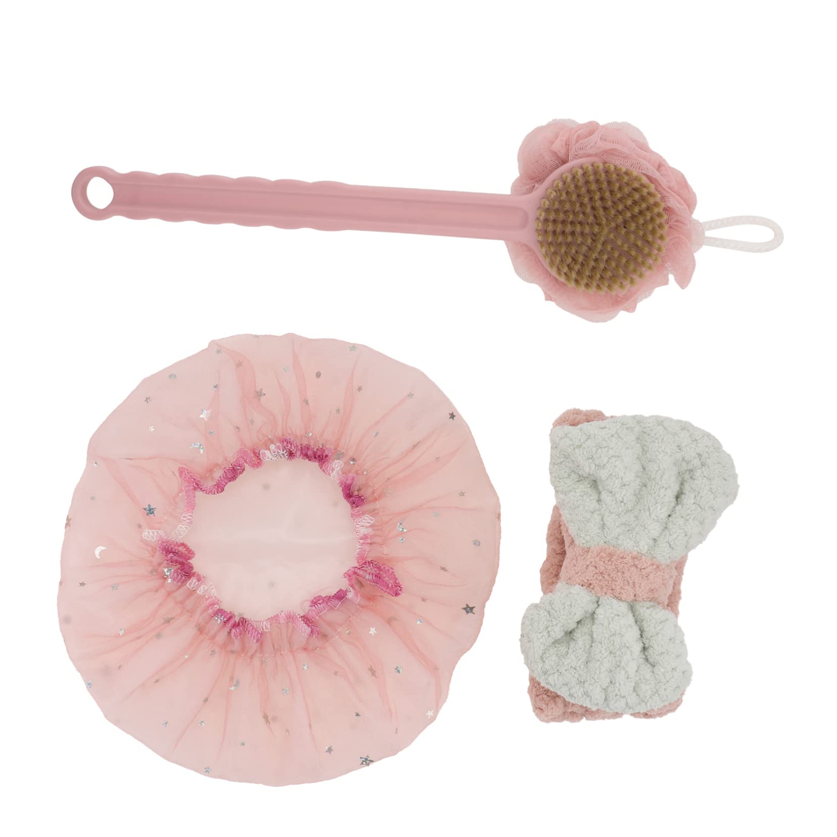 FOMIYES 6-Piece Bath & Shower Brush Set - Body Scrub Brush, Exfoliating Gloves, Shower Sponge & Headband for Spa & Deep Cleaning | Perfect for Exfoliation, Back Scrubbing & Relaxing Bath Time