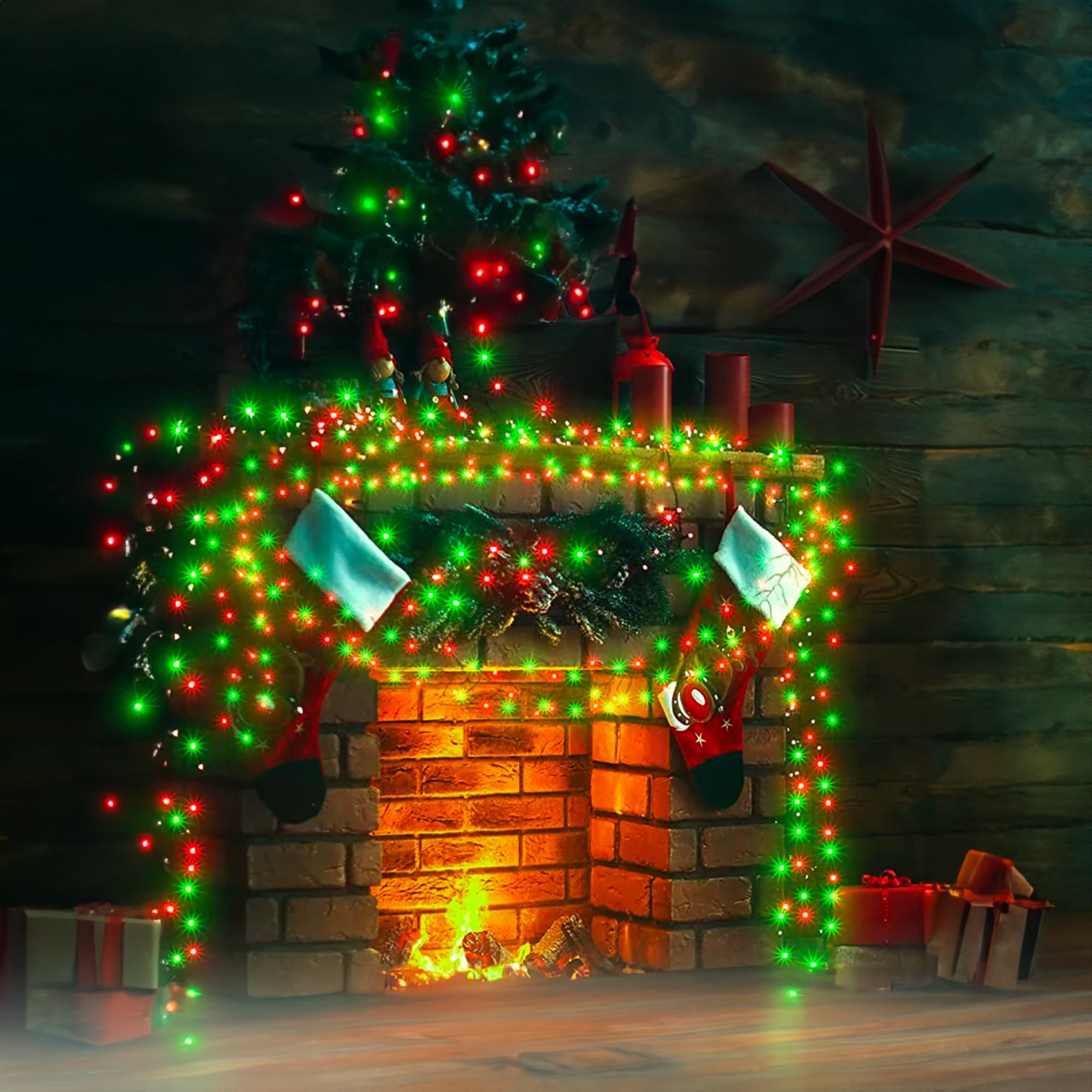TW SHINE 20FT 100-Count Christmas Mini String Lights - Waterproof Incandescent Xmas Lights for Indoor/Outdoor Decor - Perfect for Christmas Trees, Home, Party & Yard Decorations (Red & Green)
