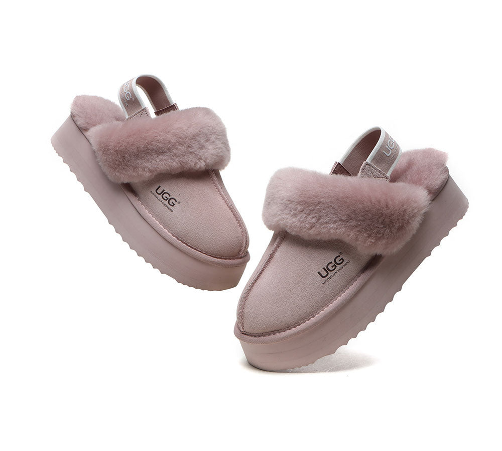 Australian Shepherd® Women's 2-Way UGG Slippers with Removable Strap - Slingback Platform House Shoes for Cozy Indoor & Casual Outdoor Wear
