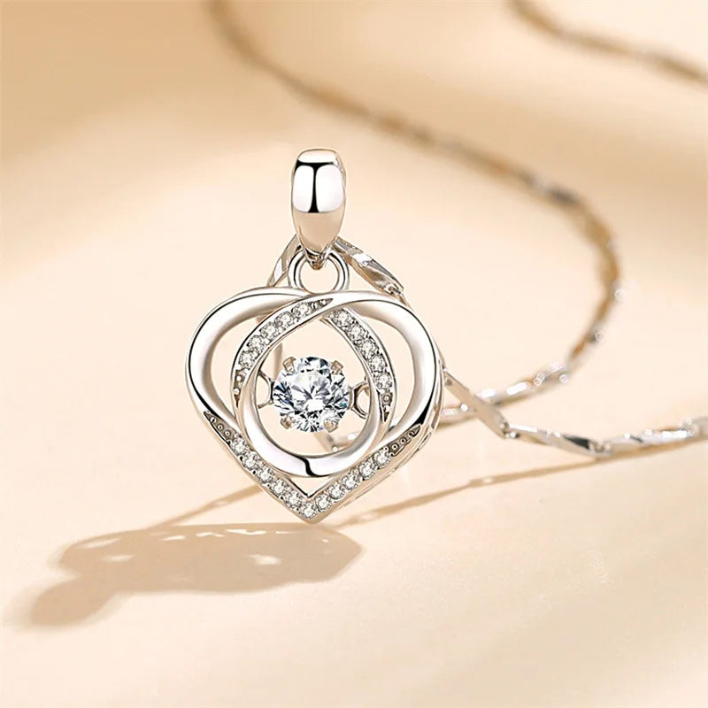 Crystal Heart Necklace - Elegant & Sparkling Jewelry Gift for Women - Perfect for Valentine's Day, Anniversary & Romantic Occasions