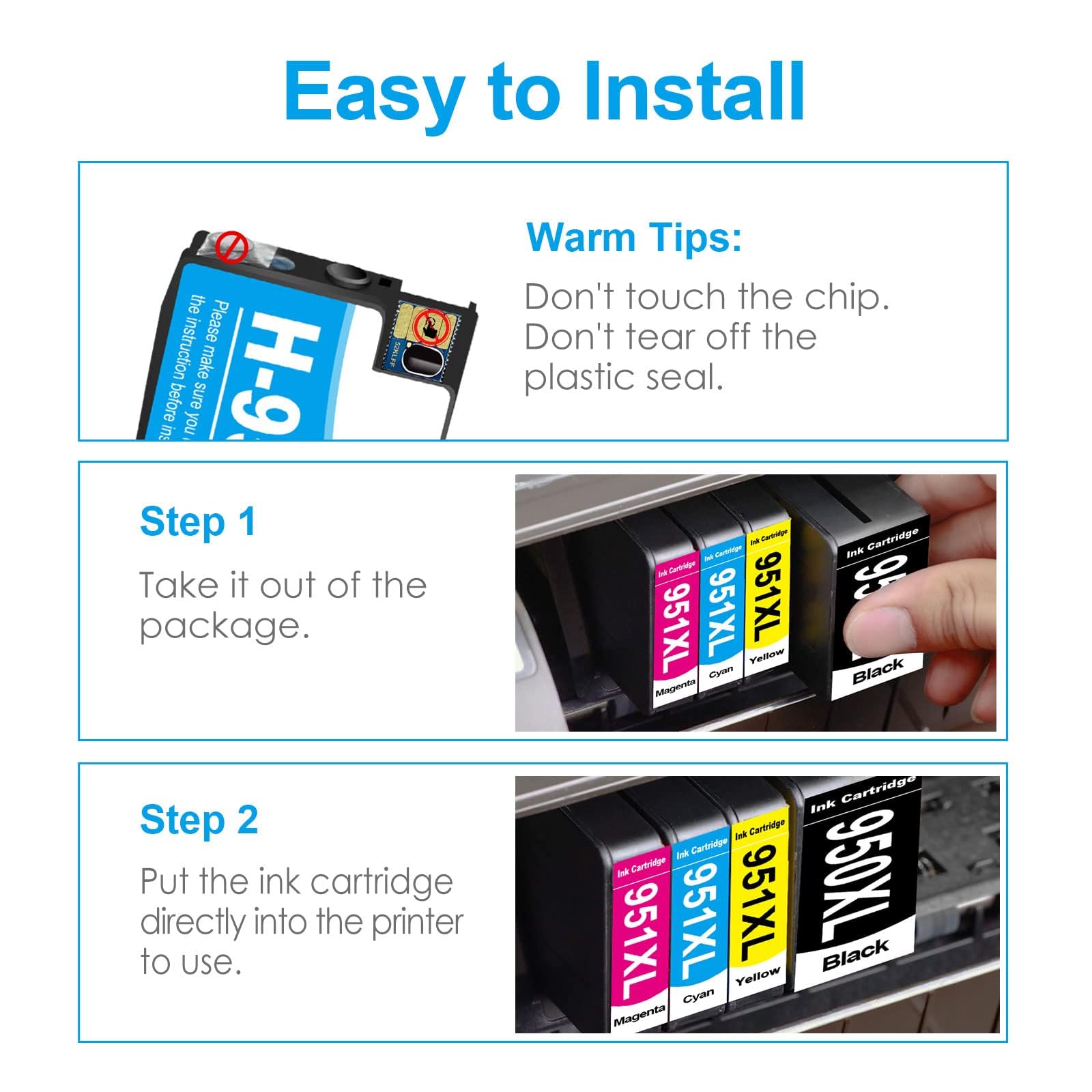 Galada Remanufactured HP 950 951 XL Ink Cartridges (4-Pack) - Compatible with Officejet Pro 8600 8620 8610 8100 8660 Printers - High-Quality Replacement for Home & Office Printing Needs