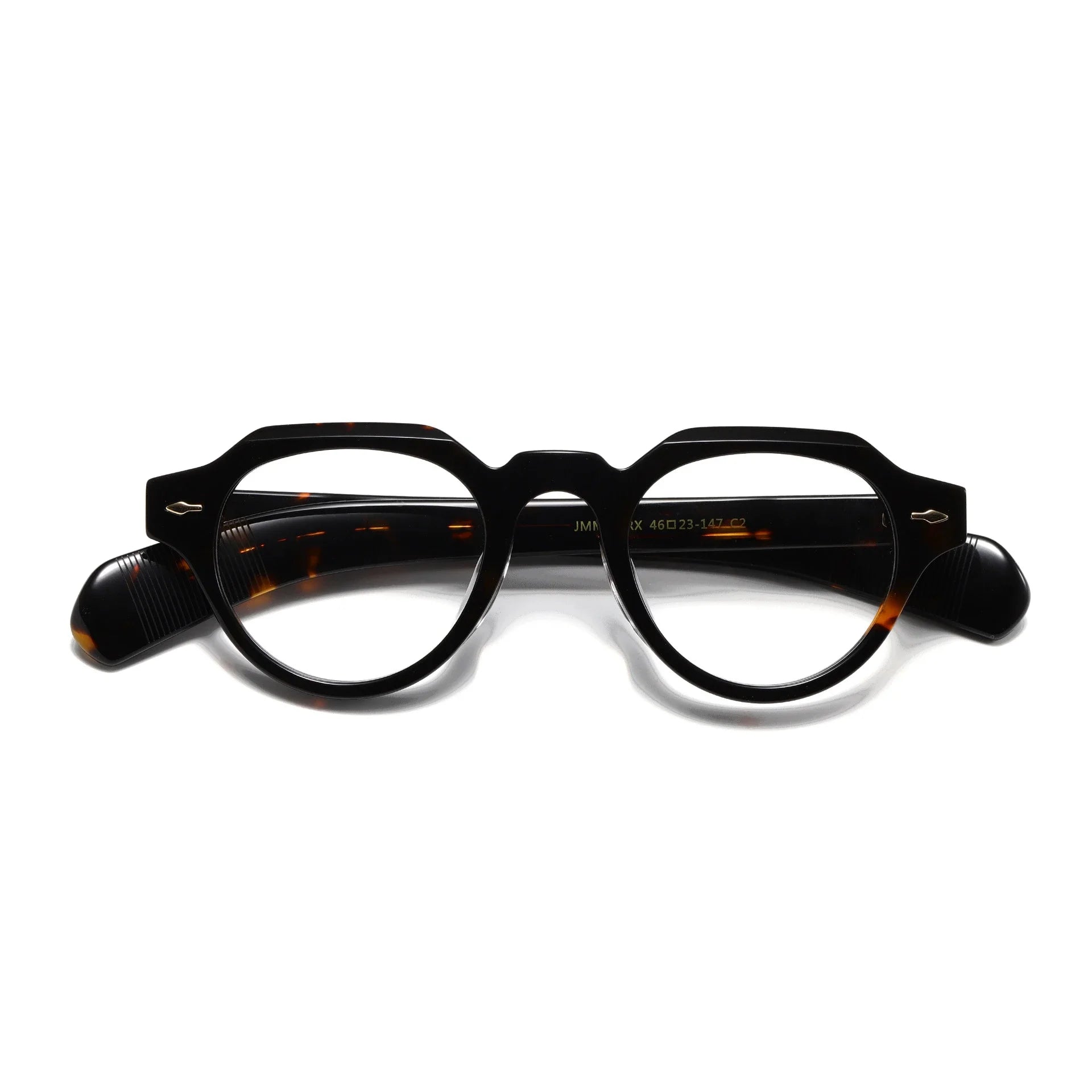Unisex Full Rim Flat Top Round Thick Acetate Eyeglasses 409139 - Stylish & Durable Eyewear for Men & Women - Perfect for Reading, Work, and Fashion Accessories