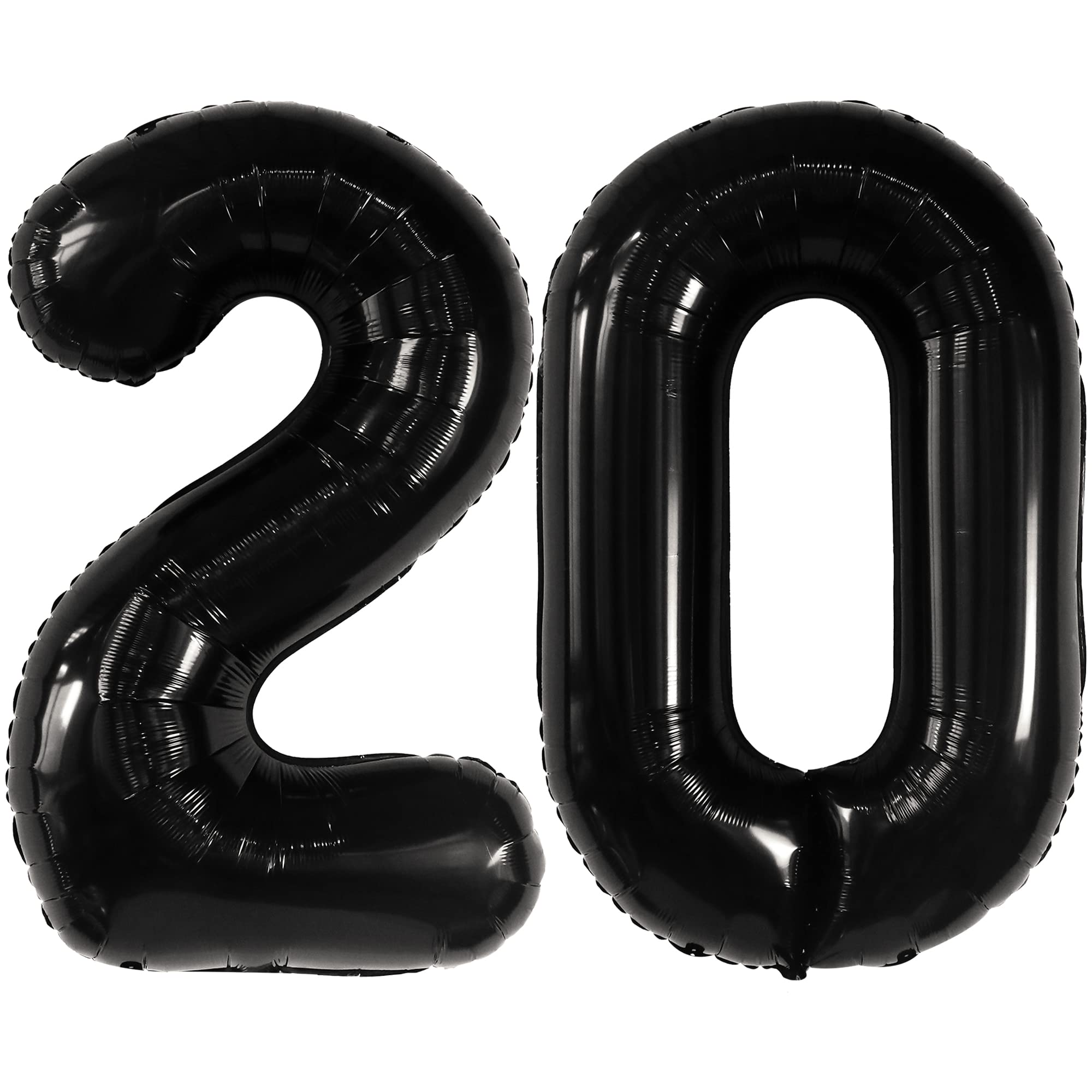 KatchOn 40 Inch Black Number 20 Balloon - Large 20th Birthday Decorations for Men & Women, 20 Year Old Party Supplies, Anniversary Decor - Perfect for Birthday Parties, Graduations & Milestone Celebrations
