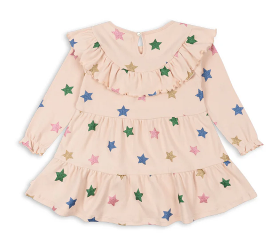 KONGES SLOJD Malli Glitter Dress for Girls (Ages 2-10 Years) - Sparkly Party Dress for Birthday, Holiday & Special Occasions