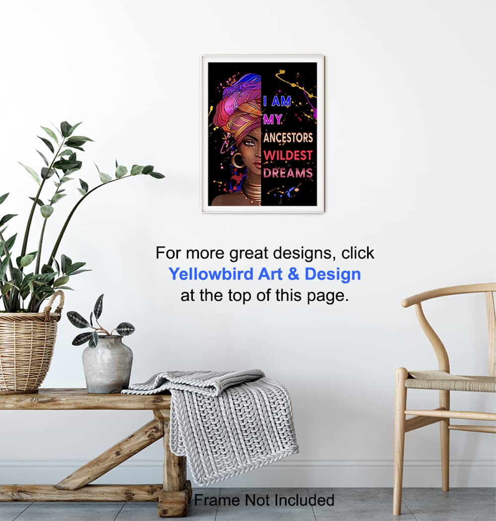 Black Art Wall Decor - Afro American Inspirational Quotes Poster for Bedroom & Office