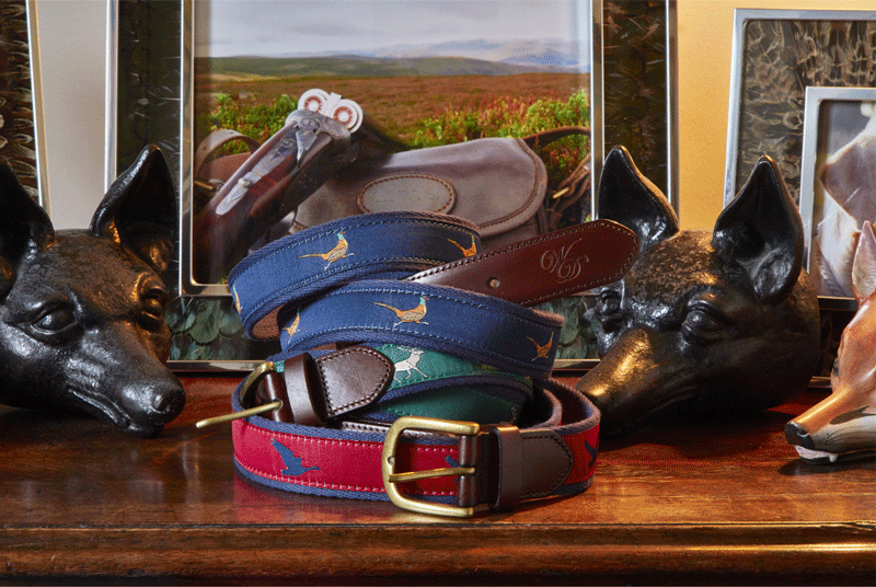 Premium Pheasant Feather Print Canvas & Genuine Leather Belt for Men - Stylish Casual & Formal Wear Accessory for Outdoor Adventures and Office Attire