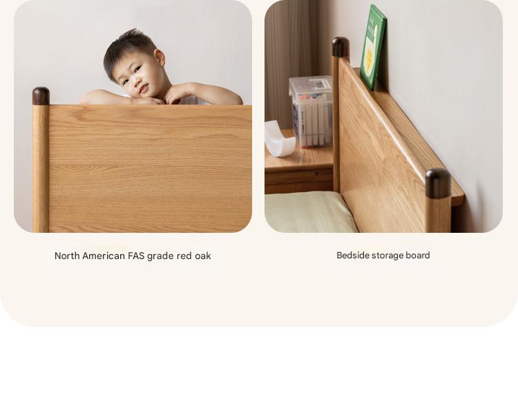 Solid Oak Wood Kids Bed - Sturdy & Safe Children's Bedroom Furniture for Toddlers & Teens - Perfect for Bedrooms, Daycare, and Guest Rooms