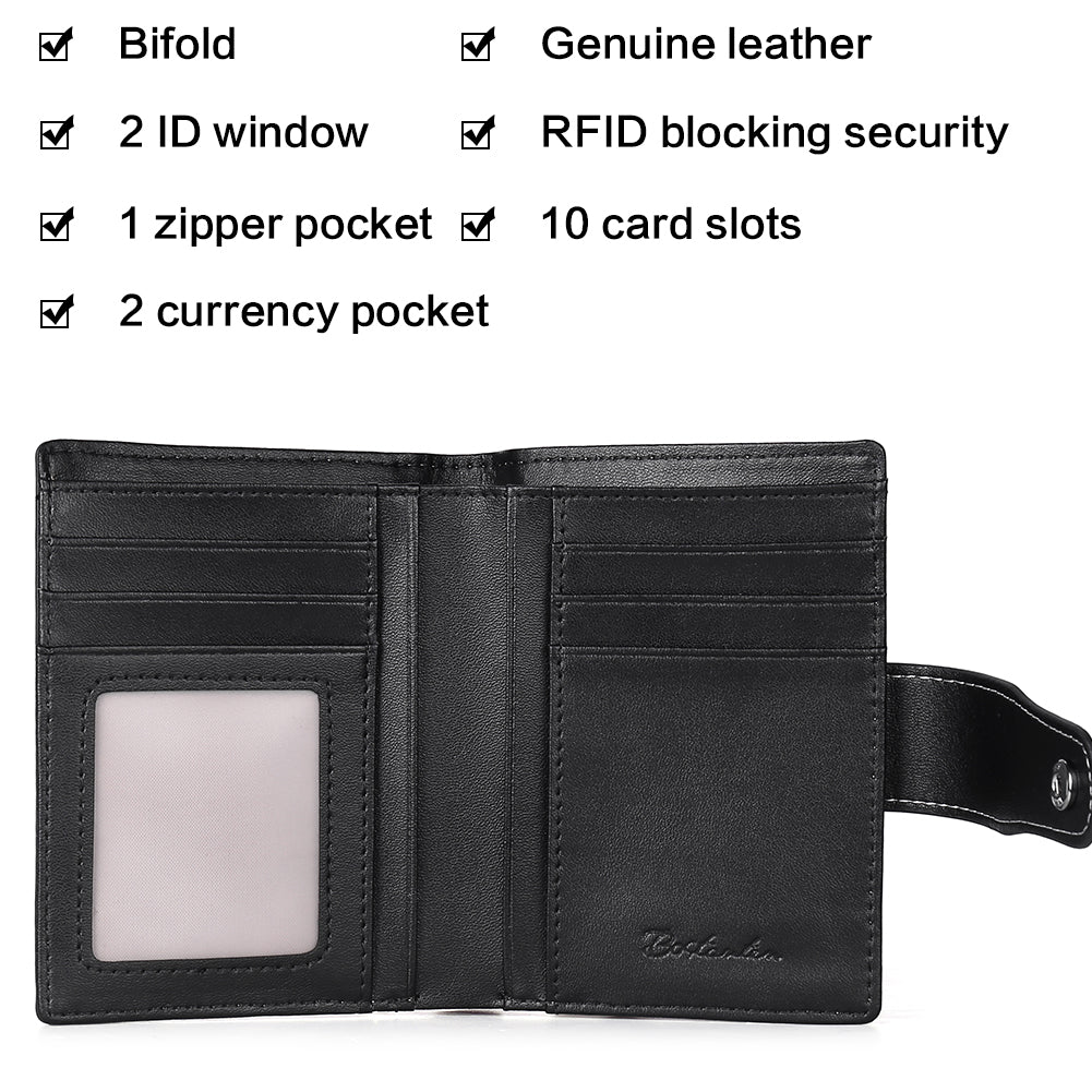 Lnna Small Zipper Wallet with ID Window - Slim Checkbook Cover for Women & Men - Perfect for Travel, Business & Everyday Use