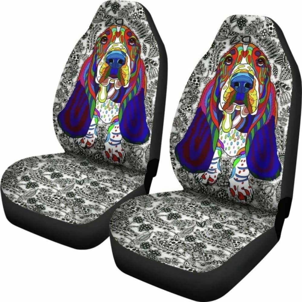 Basset Hound Dog Car Seat Covers for Cars, Trucks & SUVs - Waterproof Pet Seat Protector (Fits 17-20 Models) - Perfect for Road Trips & Pet Travel Accessories