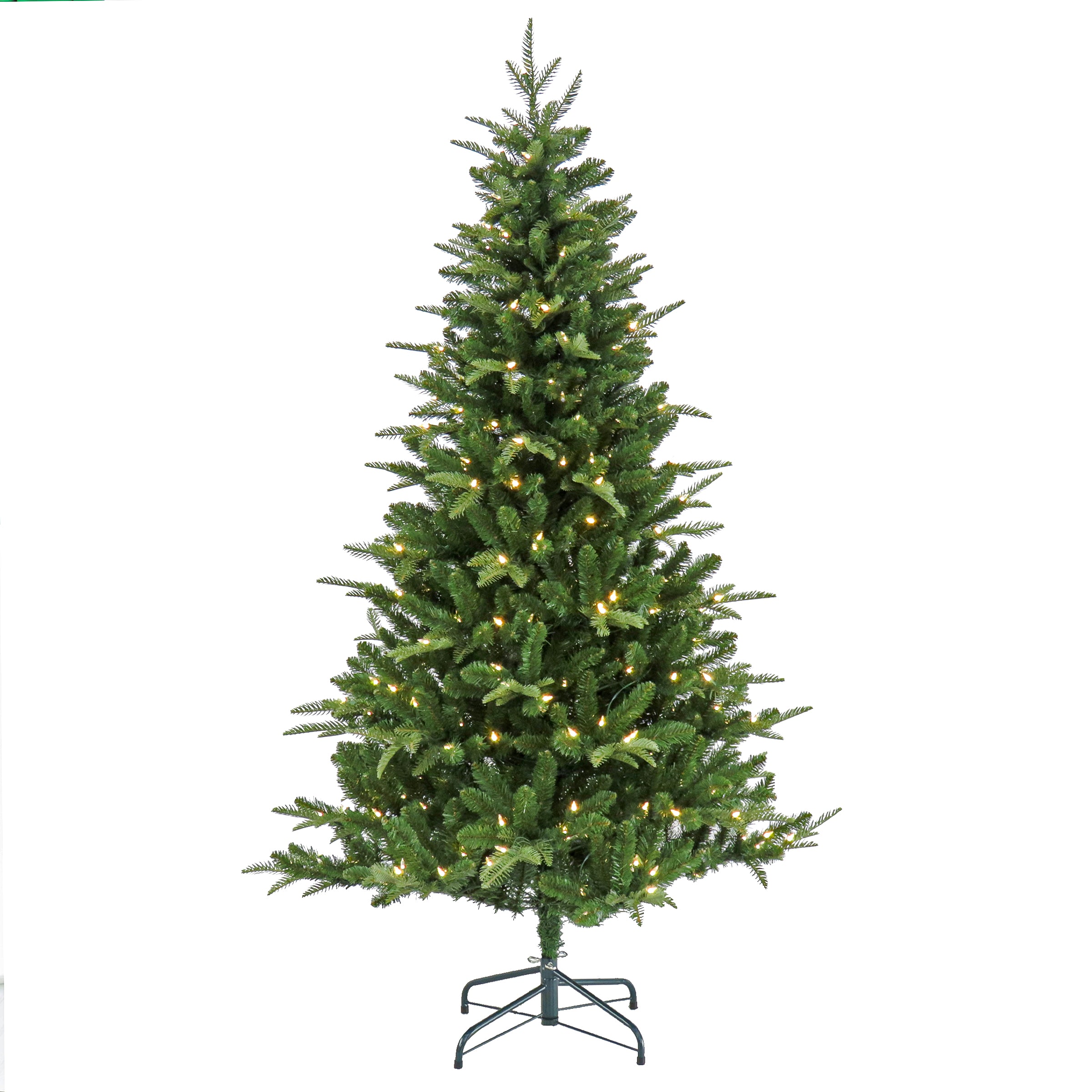 6 ft. Pre-Lit Whatcom Pine Artificial Christmas Tree with 300 Warm White LED Lights - Perfect for Living Room, Office, and Holiday Decorations