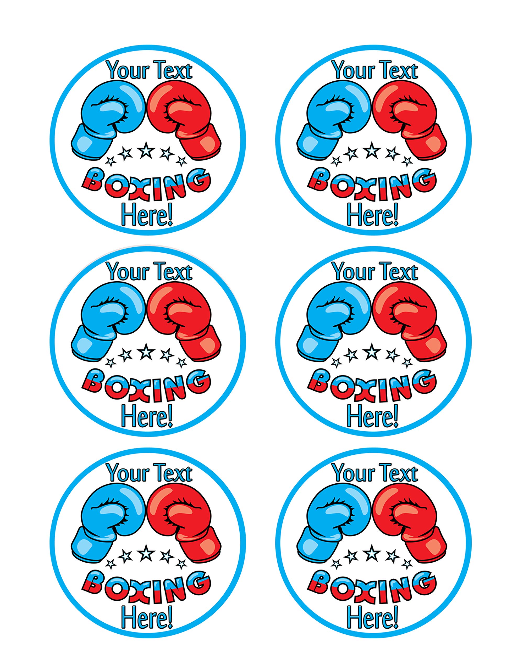 Edible Boxing Gloves Cupcake Toppers - 3.25 Inch (6 Pieces/Sheet) - Perfect for Birthday Parties, Boxing Themed Events & Sports Decorations