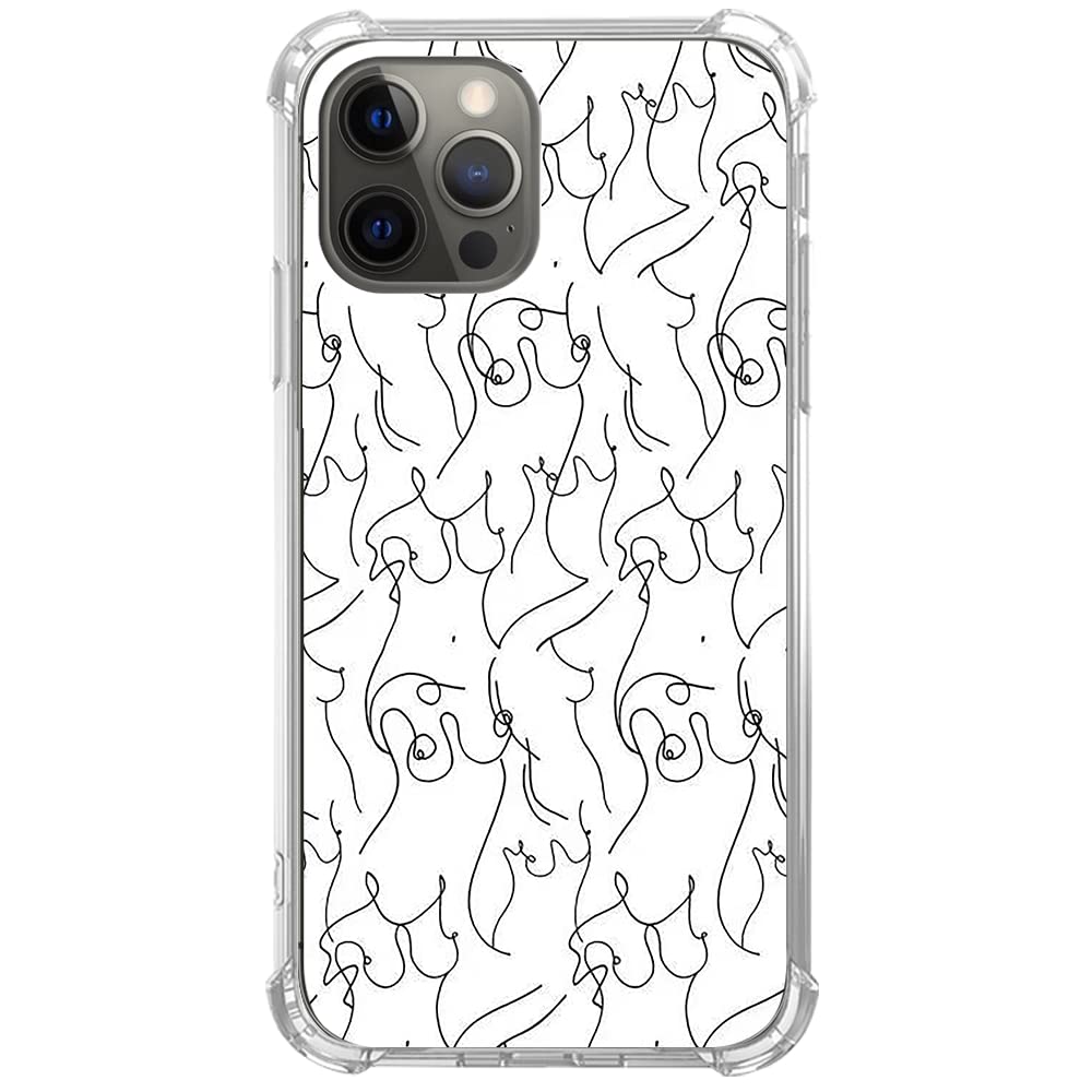 Minimalist Female Nude Line Art Phone Case for iPhone 13 Pro Max - Trendy Abstract Aesthetic TPU Bumper Cover for Women & Men - Perfect for Teens, Artists, and Fashion Enthusiasts