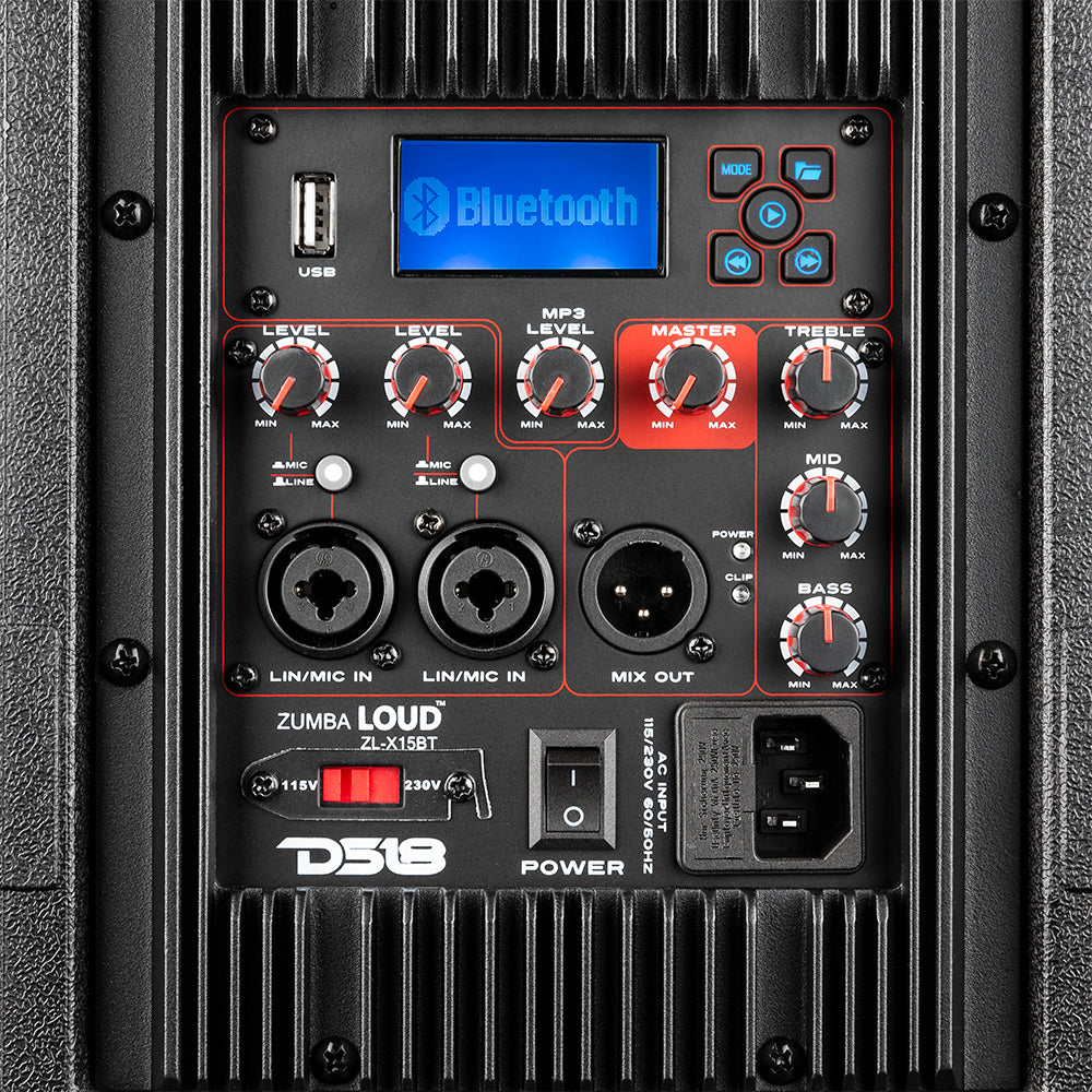 ZUMBA LOUD 15 High Powered 1000W Professional Bluetooth Speaker System with TWS - Perfect for DJ Parties, Outdoor Events & Home Theater Sound Systems