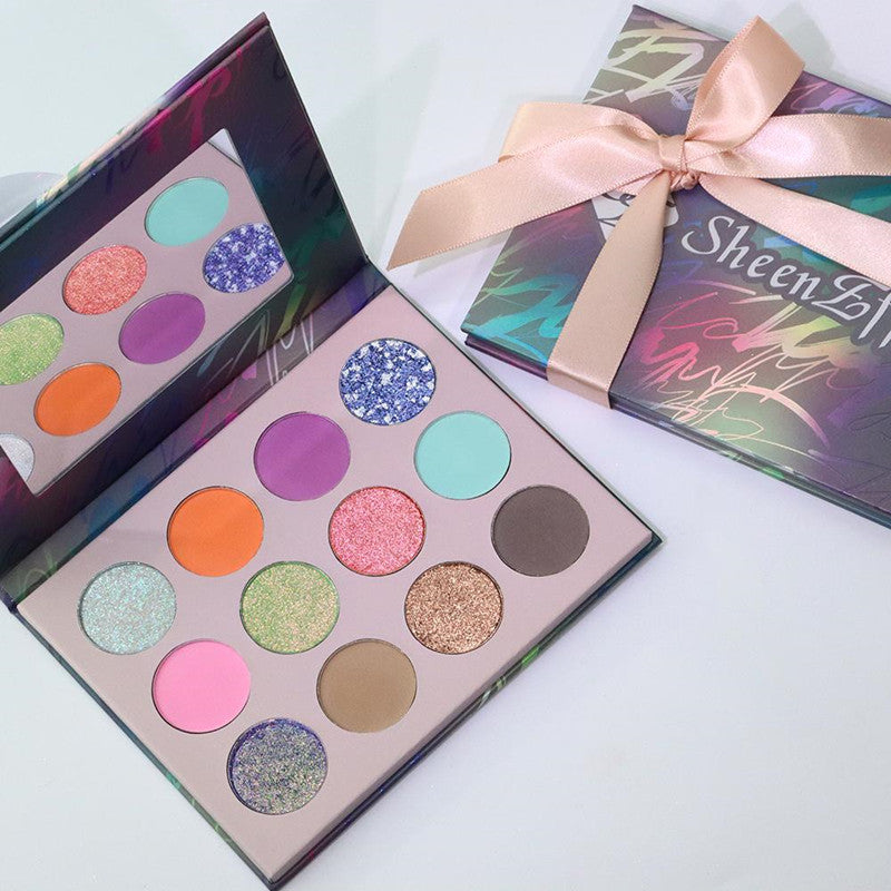 SheenEffect Secret Crush Diary 12-Color Eyeshadow Palette - Long Lasting Pigmented Makeup for Day & Night Looks | Perfect for Parties, Dates & Special Occasions