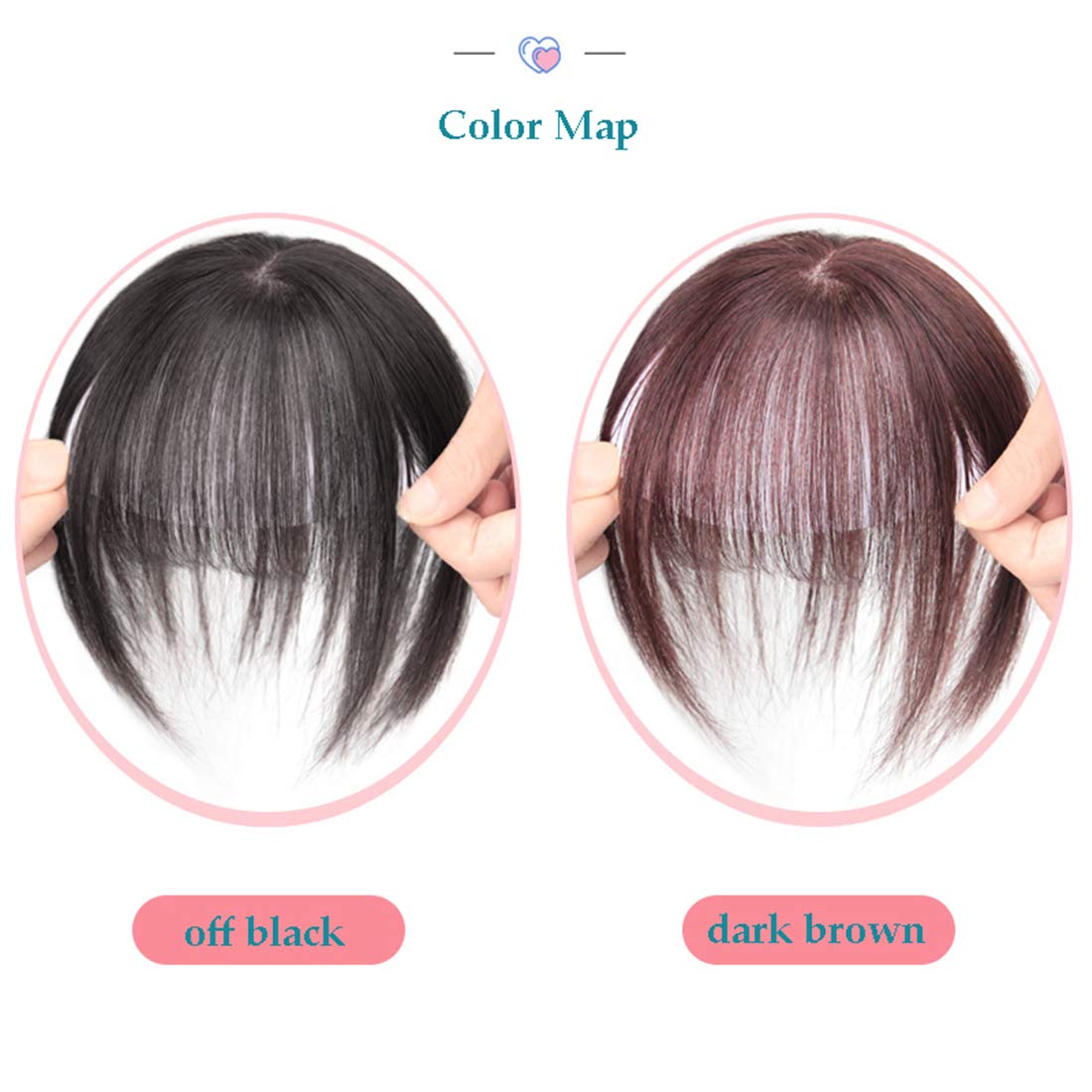 Remy Human Hair Clip-in Topper with Bangs | 8