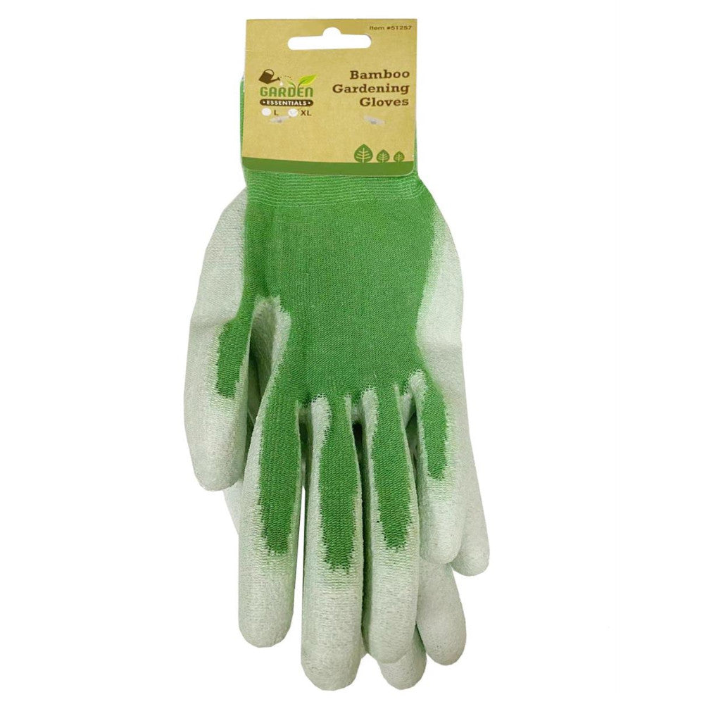 GARDEN ESSENTIALS 51257 Breathable Bamboo Fiber Gardening Gloves - Durable & Comfortable for Planting, Weeding & Outdoor Work