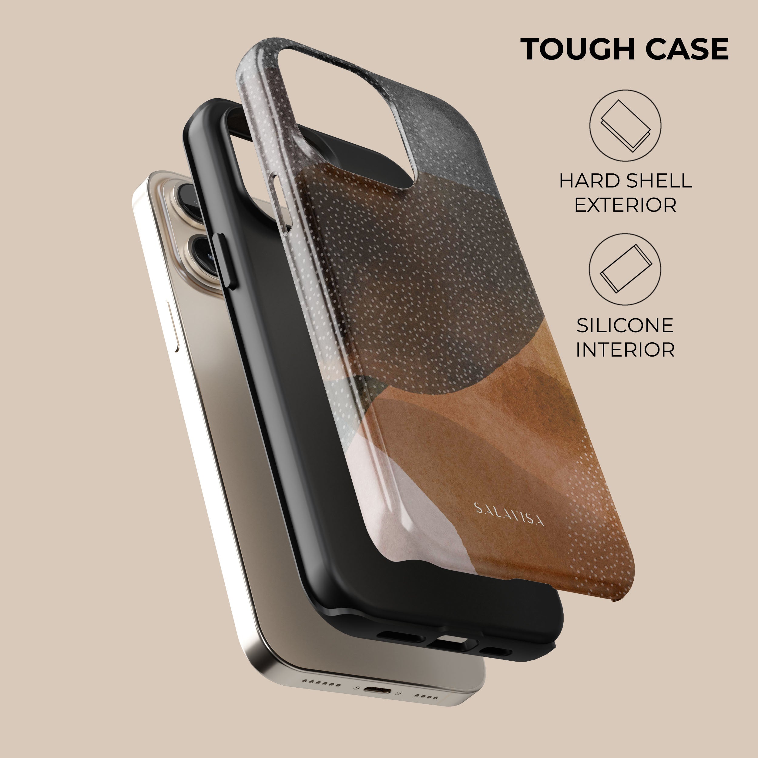 Durable Orange & Black Shockproof Phone Case - Slim Protective Cover for iPhone & Android - Perfect for Outdoor, Travel & Daily Use