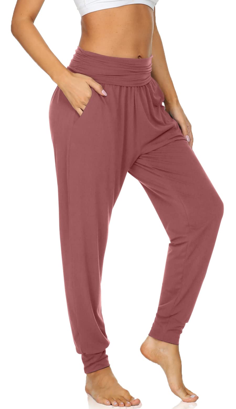 UEU Women's Cozy Yoga Joggers Pants - Loose Fit Workout Sweatpants with Pockets for Yoga, Running, Gym & Lounge Wear - Soft Comfortable High Waisted Casual Pants