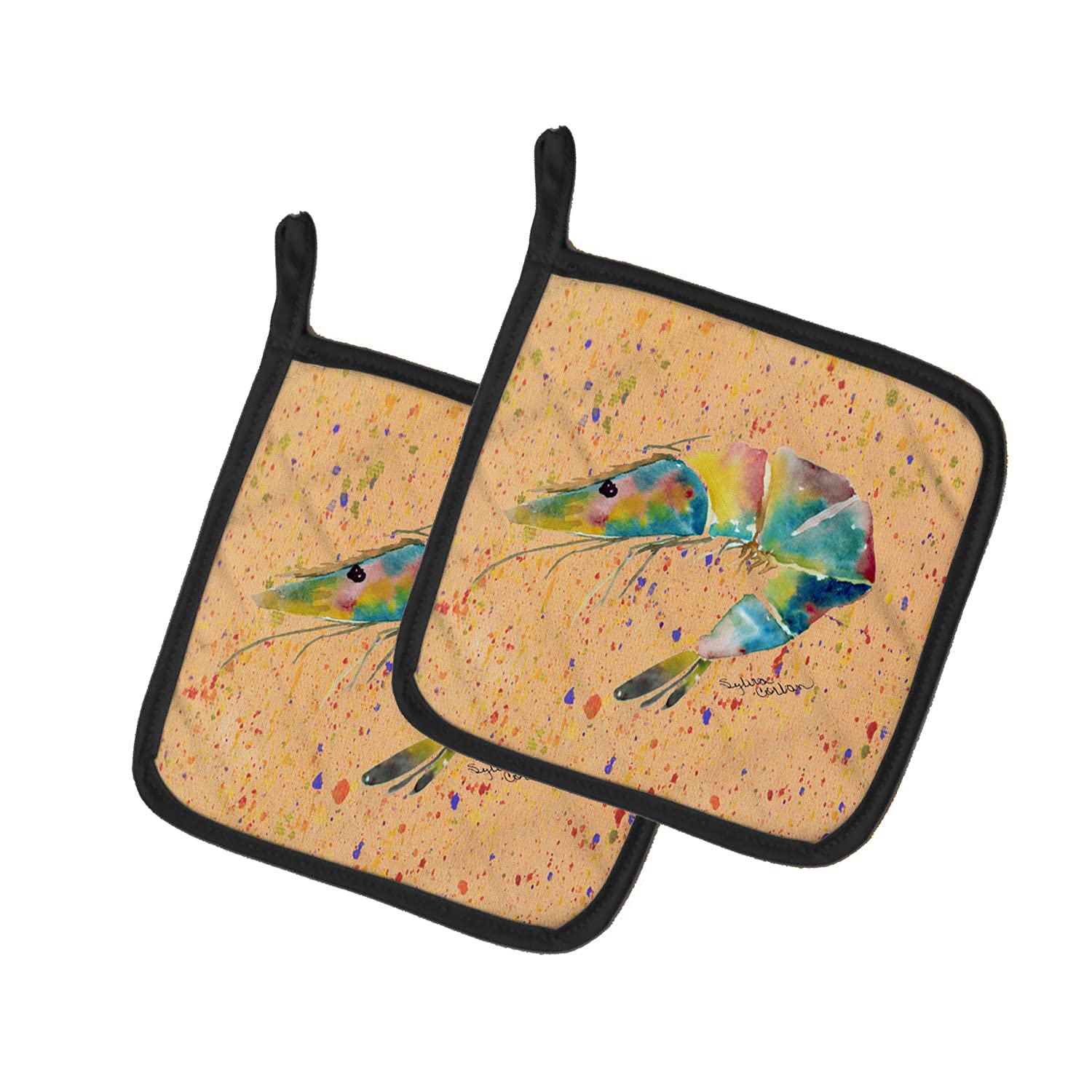 Caroline's Treasures 8469PTHD Heat Resistant Kitchen Pot Holders Set - Pair of 7.5x7.5 Inch Oven Mitts for Cooking, Baking & BBQ | Perfect for Grilling, Baking Cookies & Handling Hot Pans