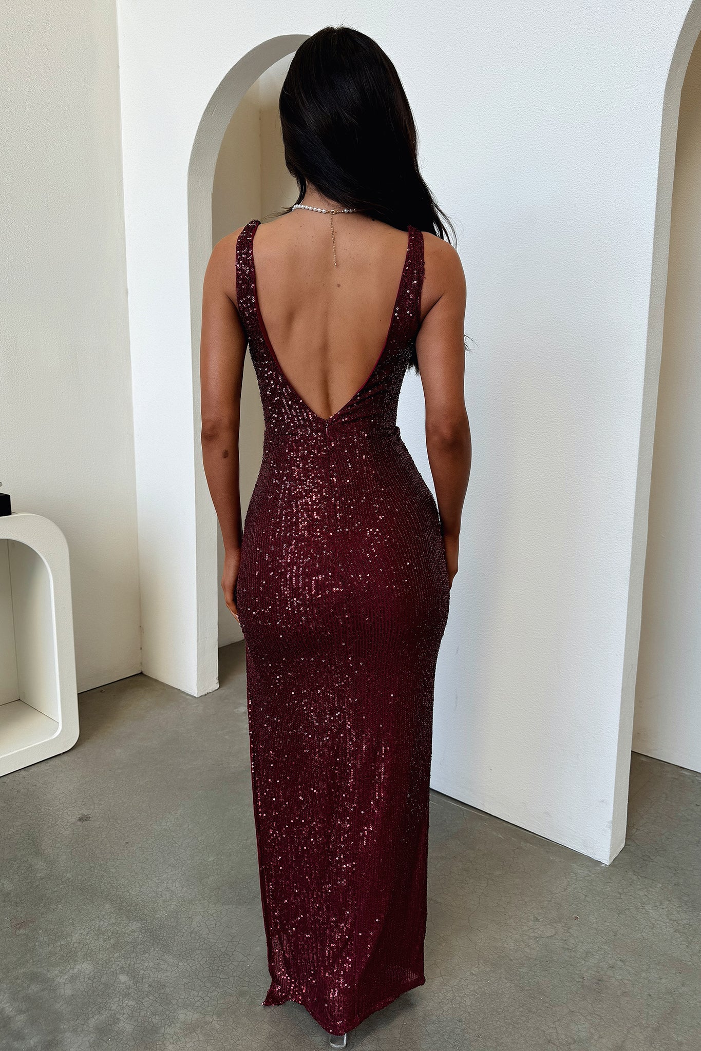 Lepore Maxi Dress for Women - Elegant Burgundy Long Flowy Dress for Summer, Beach, Party & Special Occasions