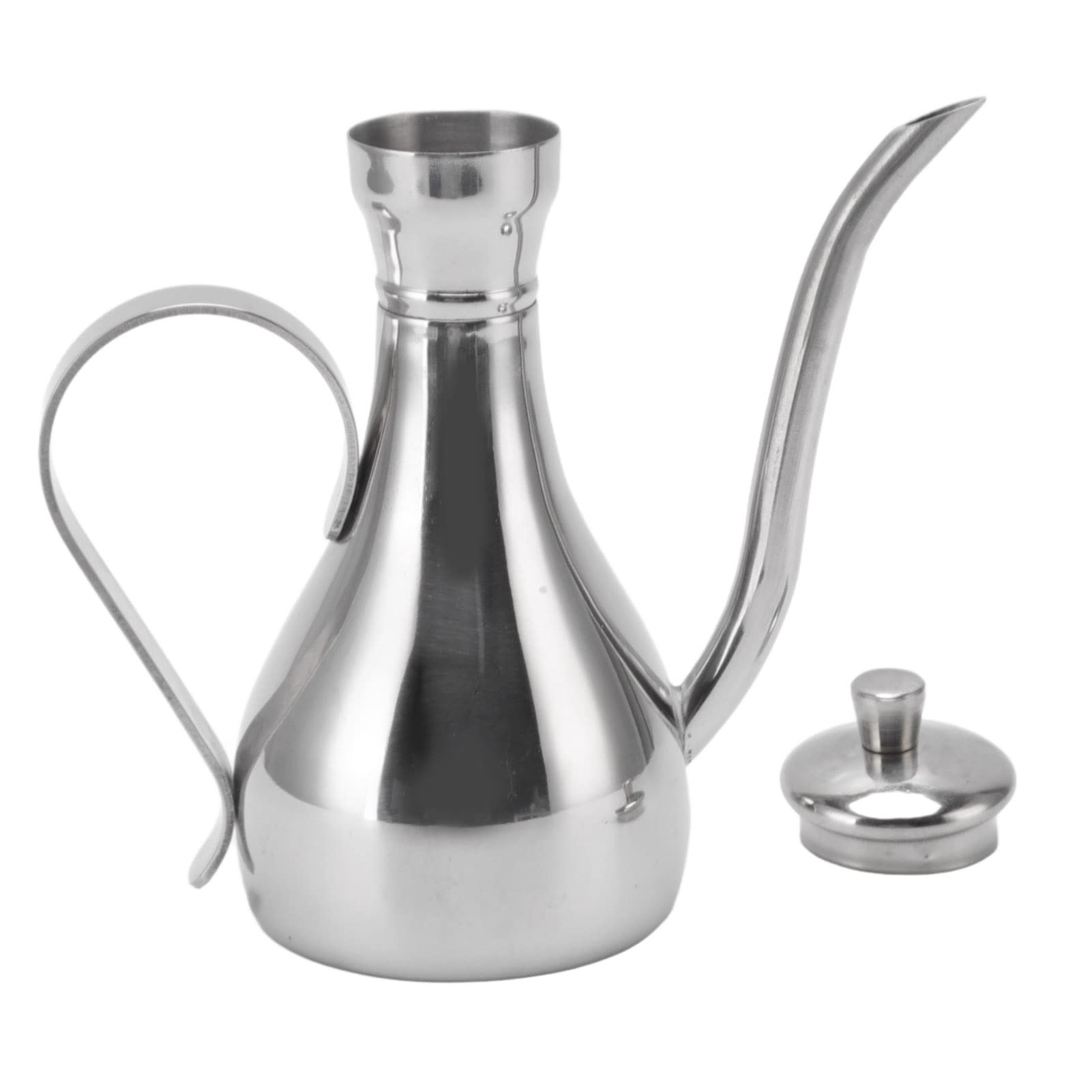 Premium Okuyonic Cooking Oil Pot - Rustproof Mirror Polished Oil Dispenser Bottle with Curved Spout for Kitchen | Perfect for Salad Dressing, Frying & Baking | Oil Storage Container for Restaurants & Home Chefs