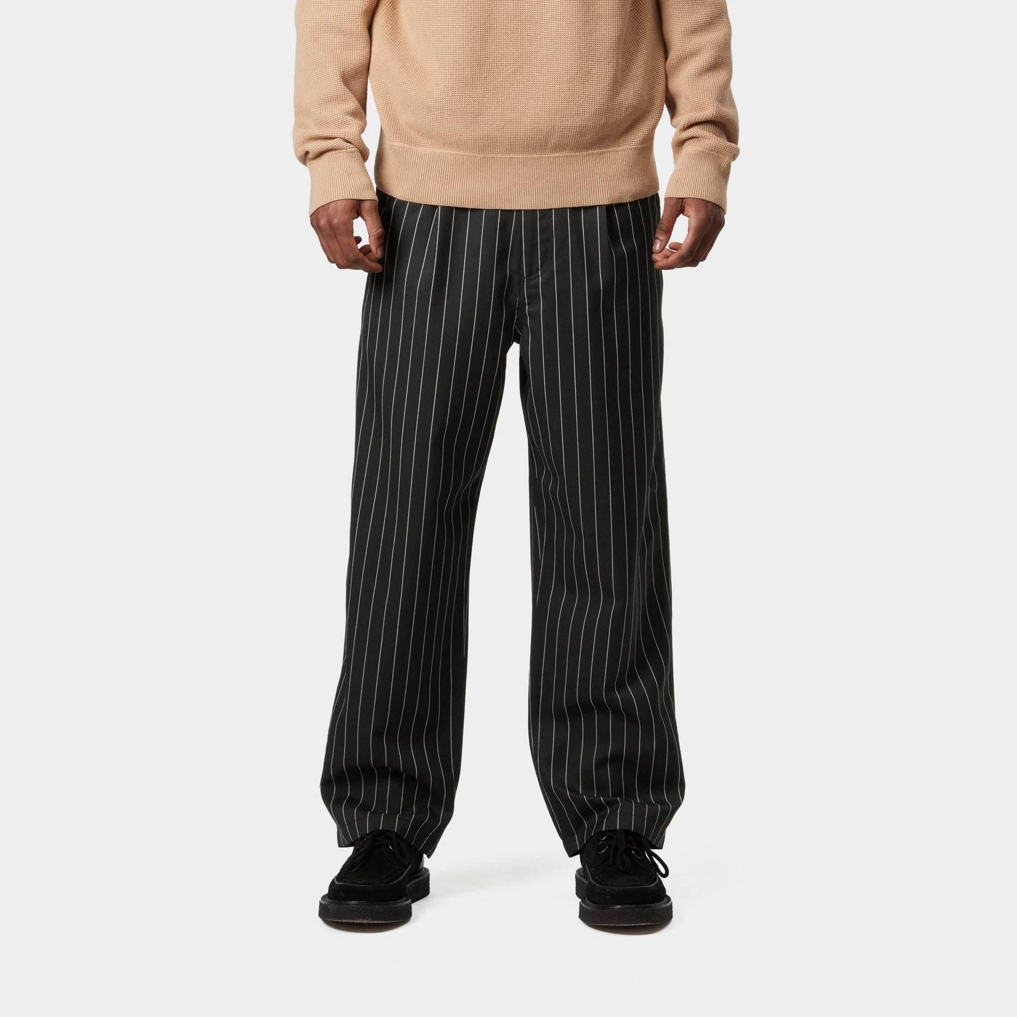 Seaton Pants for Men - Black Wax Stripe Casual Trousers | Comfortable & Stylish for Work, Travel & Everyday Wear