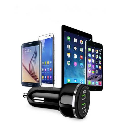 Bakeey 18W Dual QC3.0 USB Fast Car Charger with LED Light - Compatible with OnePlus 5T/6, Xiaomi 6/Mix 2S, Samsung S9+ - Perfect for Road Trips & Daily Commuting