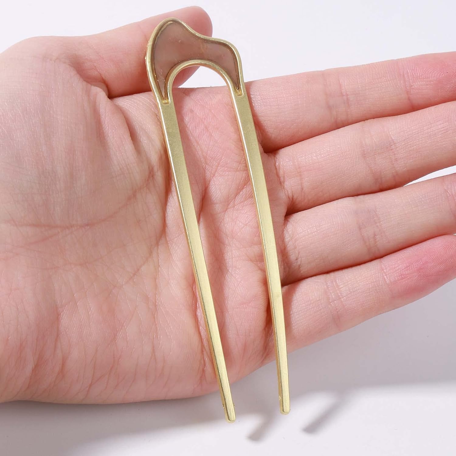 2 PCS Gold U-Shaped Hair Pins - French Twist Hair Sticks for Women, Bun & Chignon Hair Accessories (Perfect for Weddings, Prom & Everyday Elegant Hairstyles)