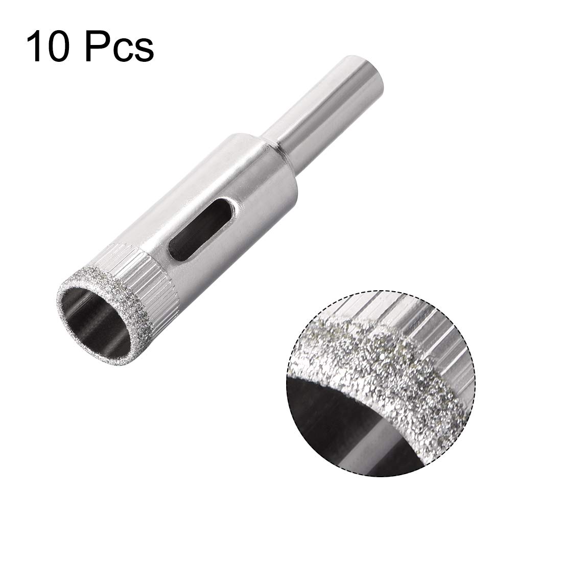 12mm Diamond Drill Bits Hole Saws for Glass, Tile, Porcelain, Marble, Ceramic - Pack of 10 - Perfect for DIY Projects, Home Renovation & Crafting Bottles, Pots & Bricks