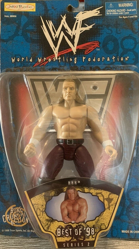1998 WWF Jakks Pacific Best of 1998 Series 2 HHH Triple H Wrestling Action Figure - Exclusive Collectible for Wrestling Fans & Nostalgic Gift for WWF Enthusiasts - Perfect for Display, Play & Memorabilia Collection