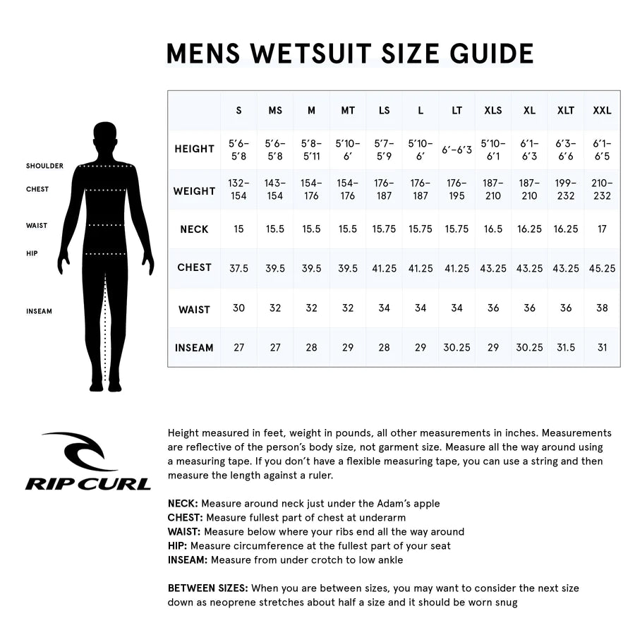 Rip Curl Men's Dawn Patrol 4/3 Back Zip Wetsuit - Premium Surfing Gear for Cold Water Surfing & Diving