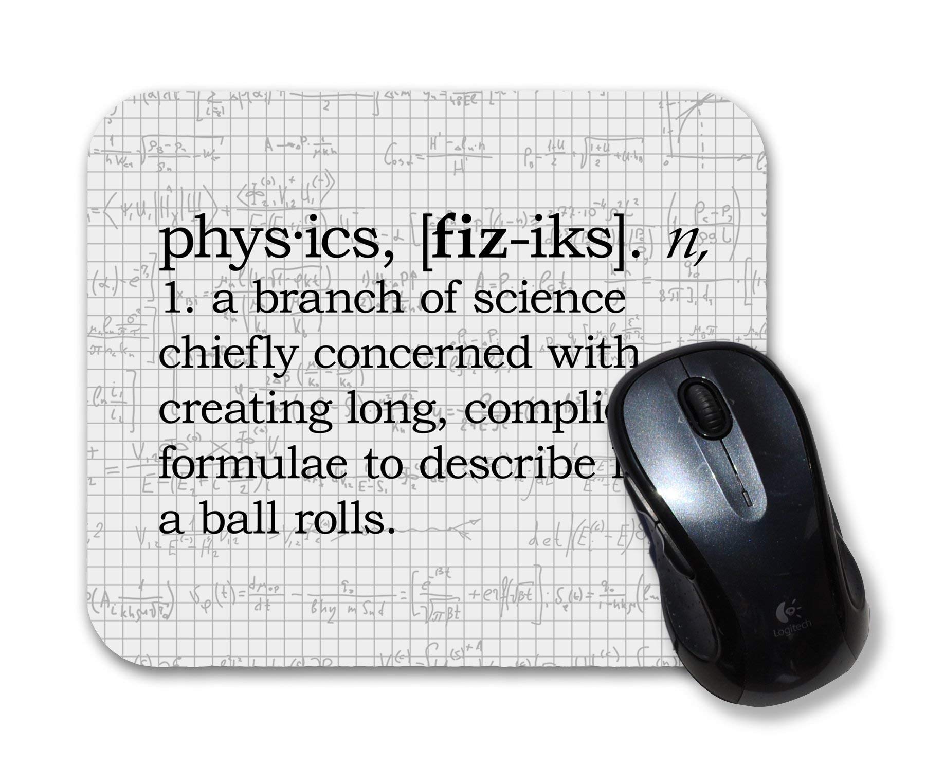 Funny Physics Definition Mouse Pad - Non-Slip Rubber Base, Perfect for Office, Gaming & Home Use
