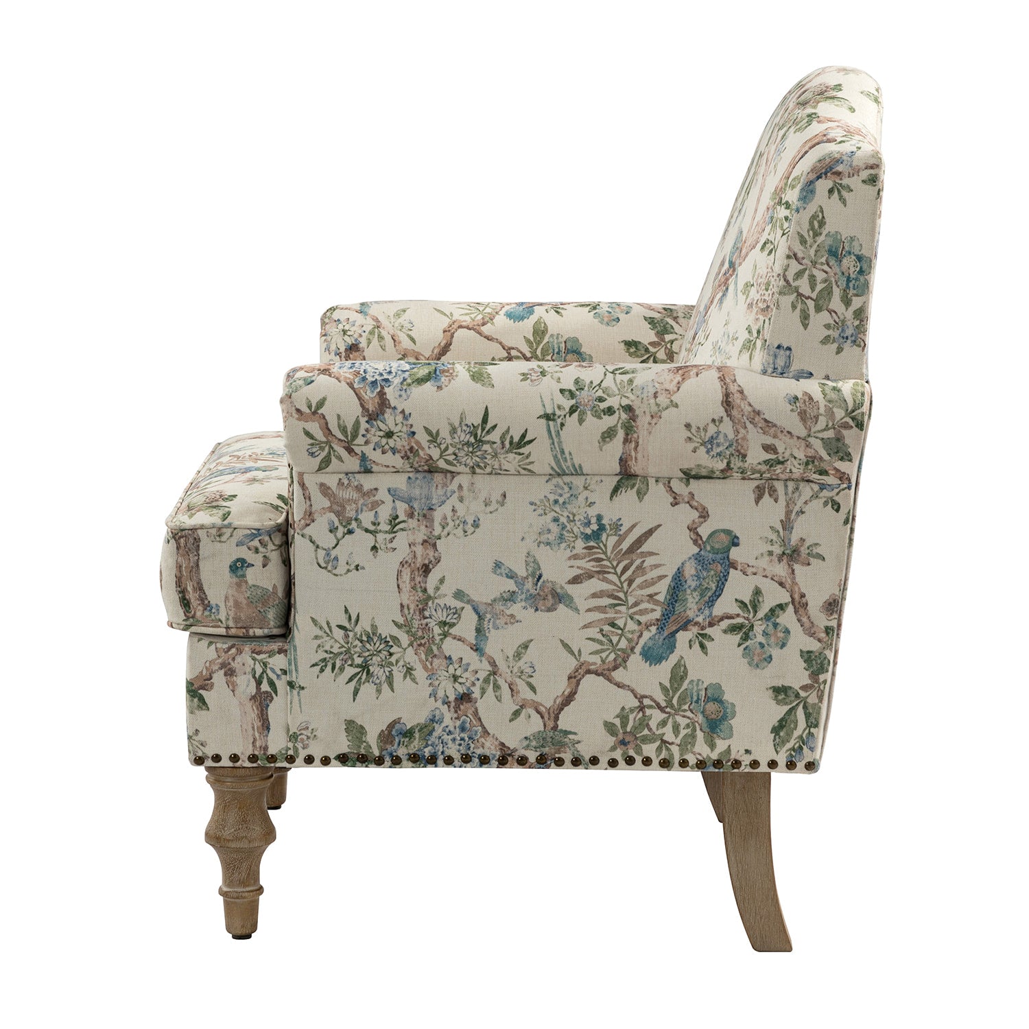 Raphael Farmhouse Armchair with Wooden Legs - Sturdy Frame Accent Chair for Living Room, Bedroom & Office (Multiple Styles Available)