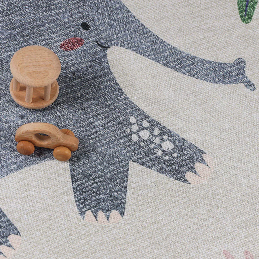 Non-Slip Animal Safari Playroom Rug for Kids - Soft Indoor Play Mat for Nursery, Bedroom & Play Area