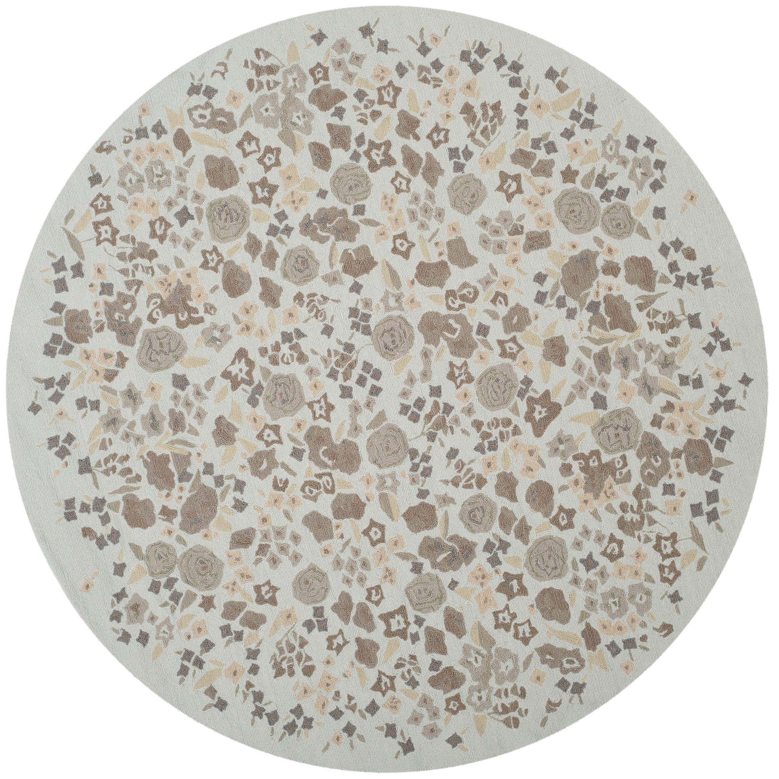 MARTHA STEWART x SAFAVIEH 6-Foot Round Cloud MSR2325D Handmade Floral Wool Area Rug - Perfect for Living Room, Bedroom, or Nursery Decor
