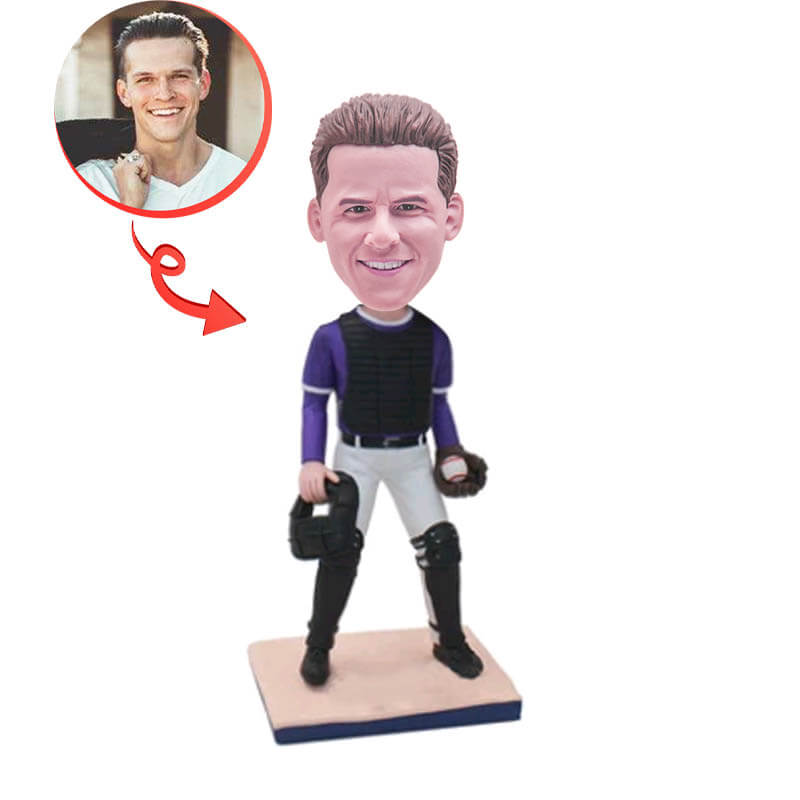 Custom Baseball Catcher Bobblehead - Personalized Sports Figurine for Fans, Gifts & Home Decor