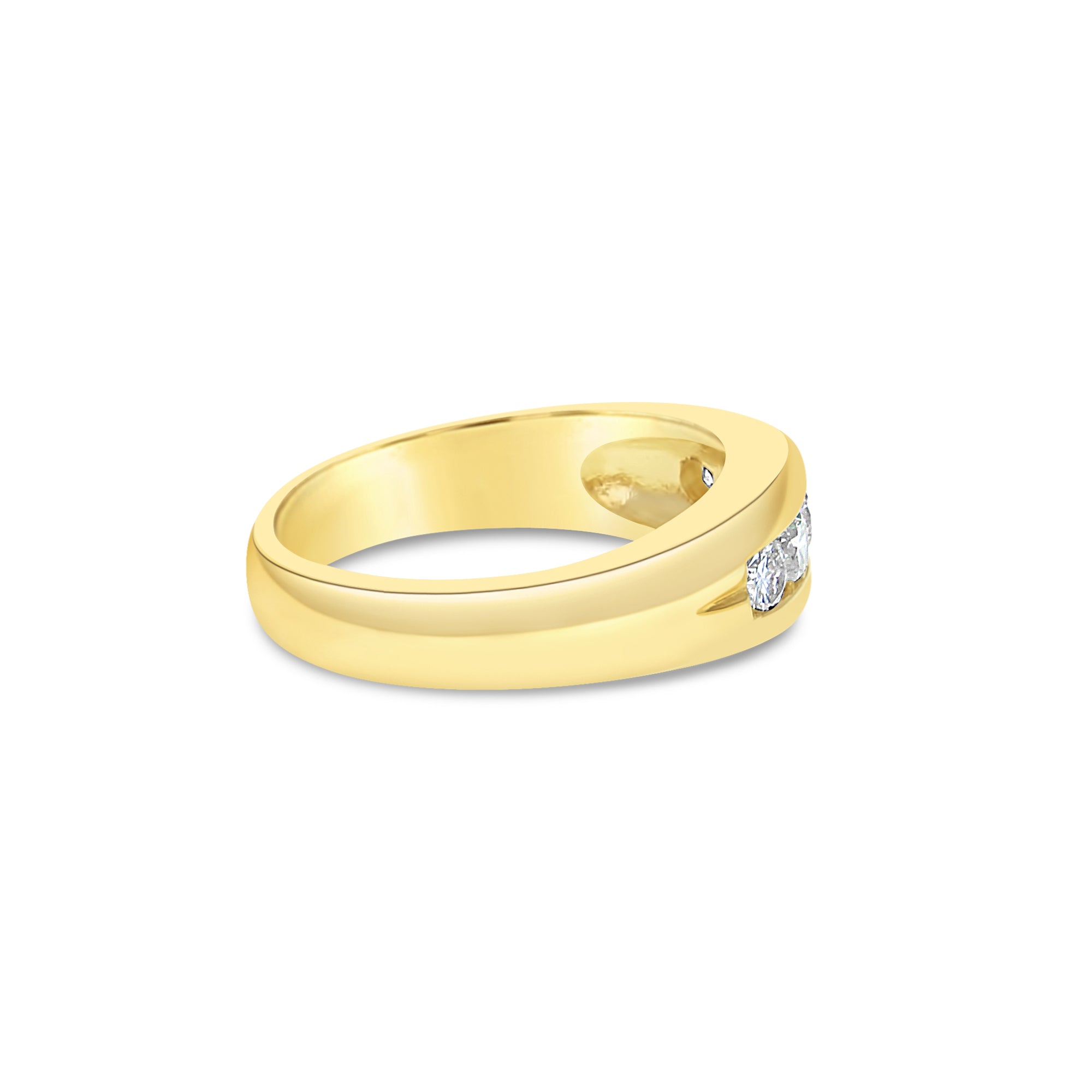 14K Yellow Gold Men's Diamond Wedding Band - 0.82 Carat Total Weight, Classic Comfort Fit Ring for Engagement, Anniversary & Special Occasions