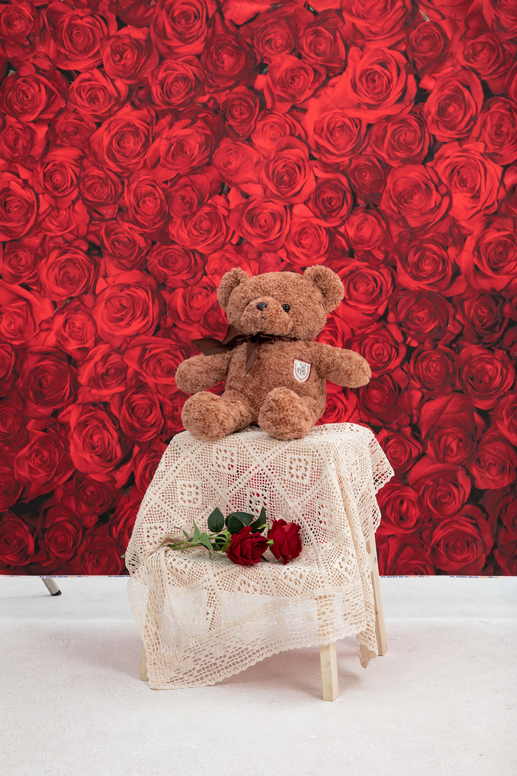 8x8ft Valentine's Day Backdrop - Red Rose Wedding Photography Background Floral Bridal Party Decor for Photo Booth Props | Perfect for Wedding Receptions, Bridal Showers & Anniversary Celebrations