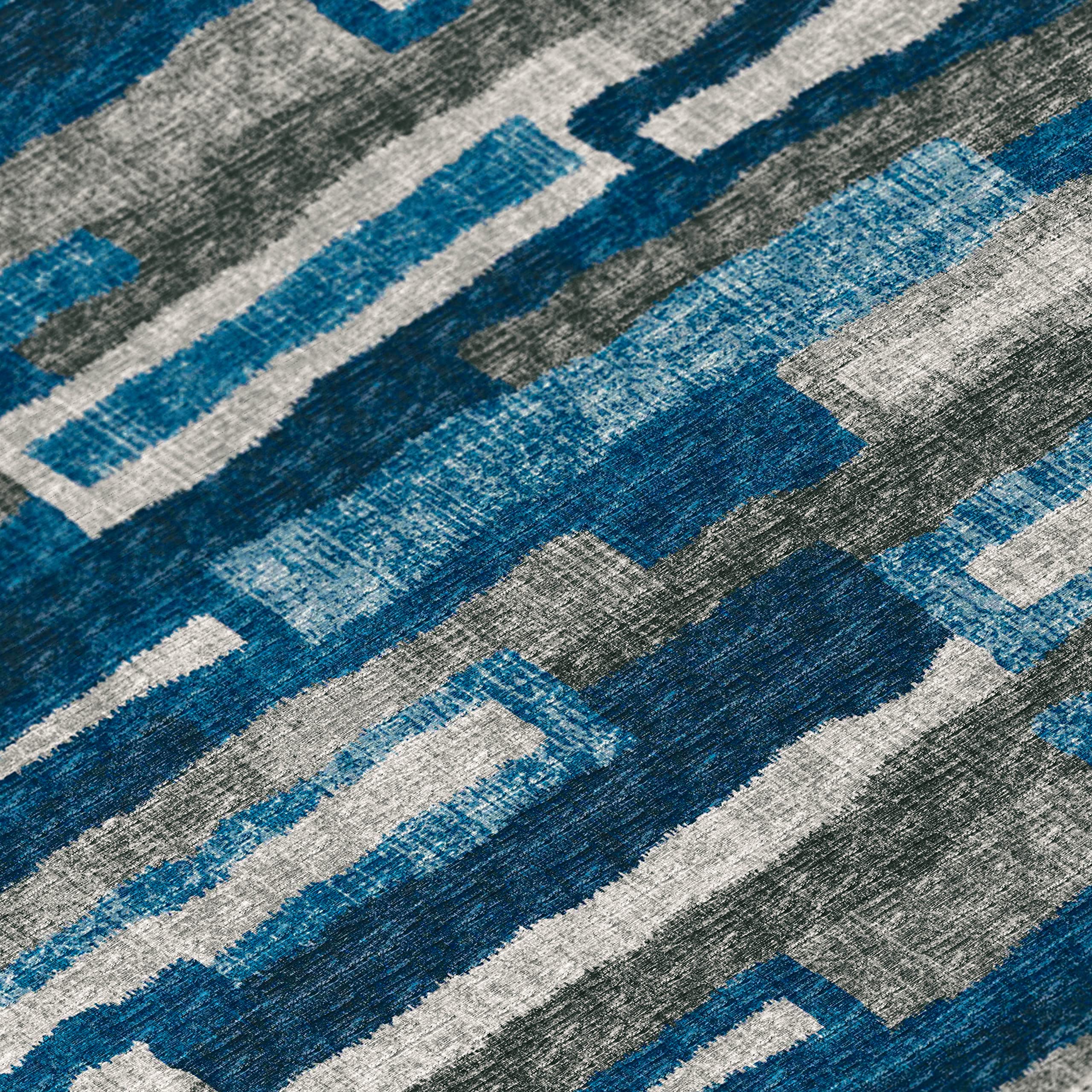 Addison Rugs Bravado ABV37 Blue Washable 8' x 10' Indoor Outdoor Area Rug - Machine Washable, Non-Shedding, Easy Clean - Perfect for Bedroom, Living Room, Dining Room, Kitchen, Entryway & Patio - Durable & Stylish Home Decor