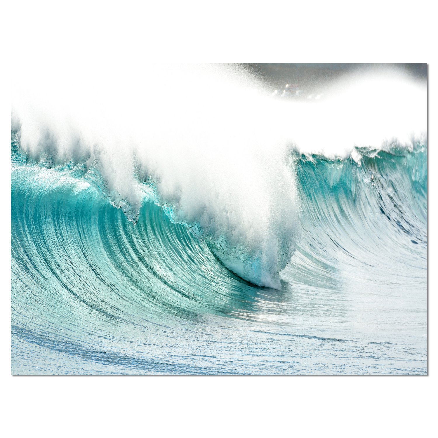 Stunning Blue Ocean Waves Beach Canvas Wall Art Print - Coastal Home Decor for Living Room, Bedroom & Office