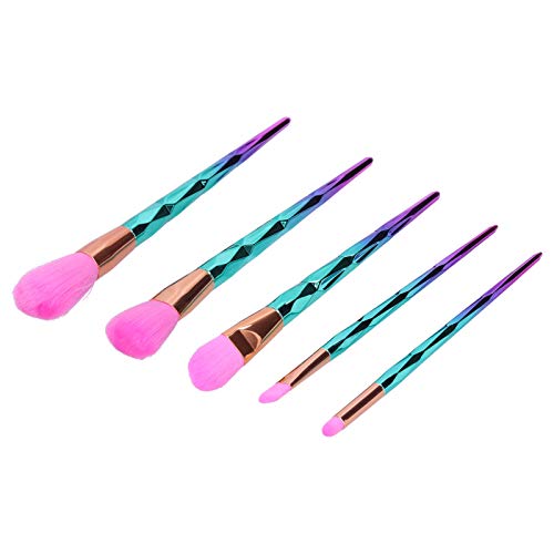 5-Piece Colorful Handle Makeup Brush Set - Soft Bristle Eyeshadow & Blending Brushes for Professional Cosmetics | Perfect for Everyday Makeup & Travel