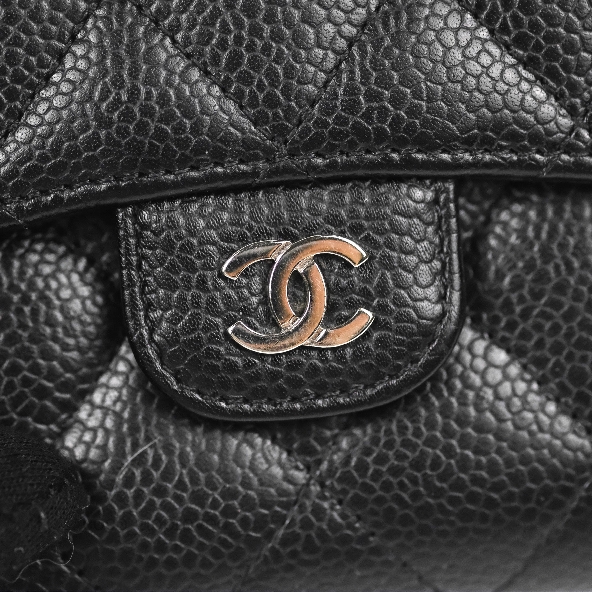 Chanel Classic Flap Wallet Black Caviar Leather with Silver Hardware - Luxury Designer Wallet for Women, Perfect for Everyday Use & Special Occasions