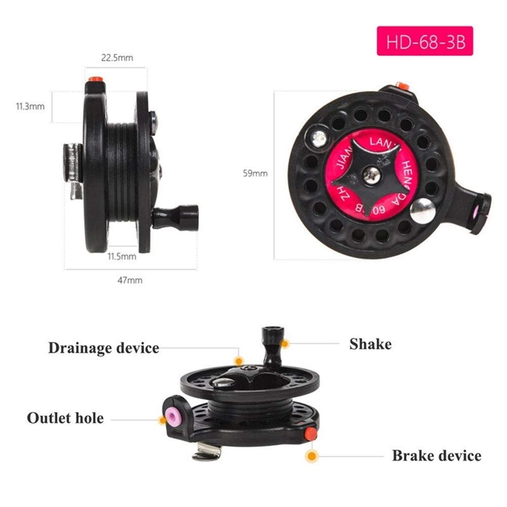 Premium Mini Fly Fishing Reel with Ball Bearings - Lightweight Carp & Ice Fishing Reel - HD68 4B Color - Perfect for Freshwater, Saltwater & Stream Fishing Adventures