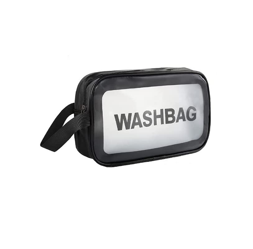**Amso Clear Toiletry Bag - Waterproof PVC Cosmetic Bag with Zipper for Travel, Makeup & Essentials - Portable Travel Organizer for Women & Men - Perfect for Gym, Beach & Weekend Getaways**